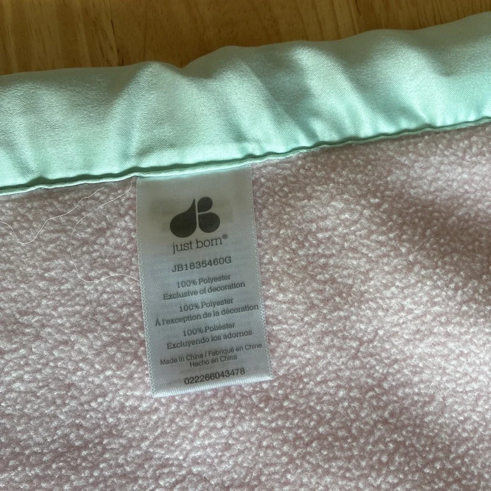 Just Born You Are Magical Pink Plush Unicorn Satin Trim Baby Blanket Lovey